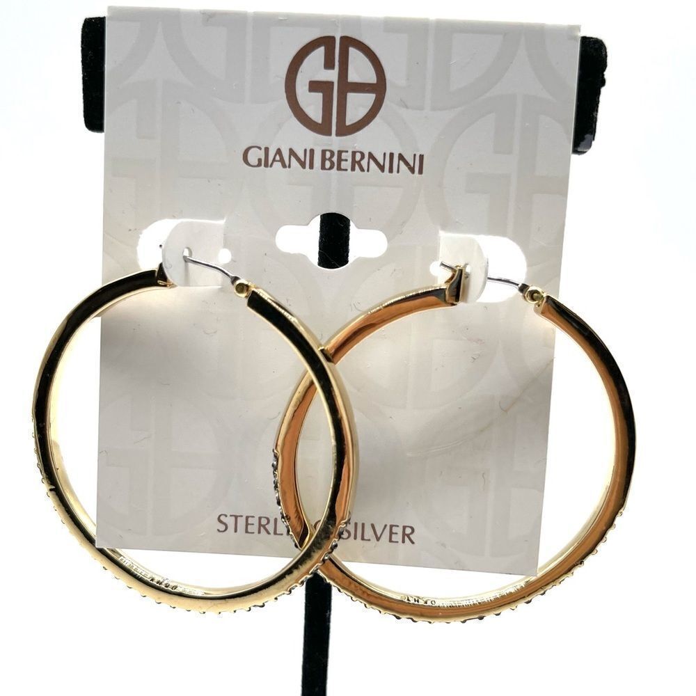 GIANI BERNINI Sterling Silver w/ 18k Hoop Earrings
